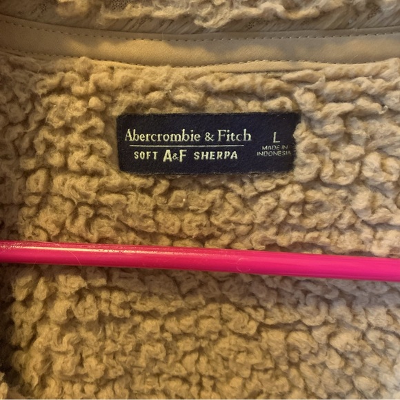 Abercrombie and Fitch Soft A&F Quart Zip Sherpa Pullover Large - Picture 9 of 10